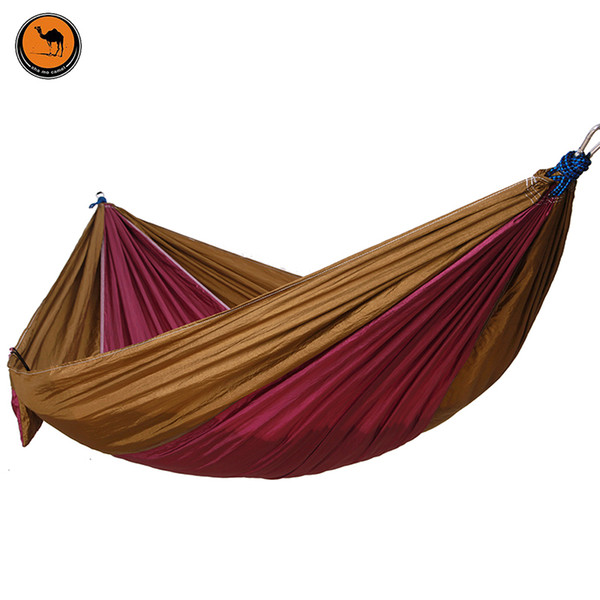 Camping Hammock Single Camp Hammock With Tree Rope and 4 Carabiners,Portable Lightweight Nylon Fabric for Backyard