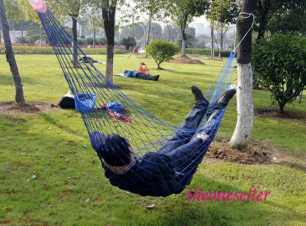Free Shipping 50 pcs/lot Summer Lightweight Nylon meshy hammock light and portable Single Max Load 100KG 270*80 Cm Mix Color