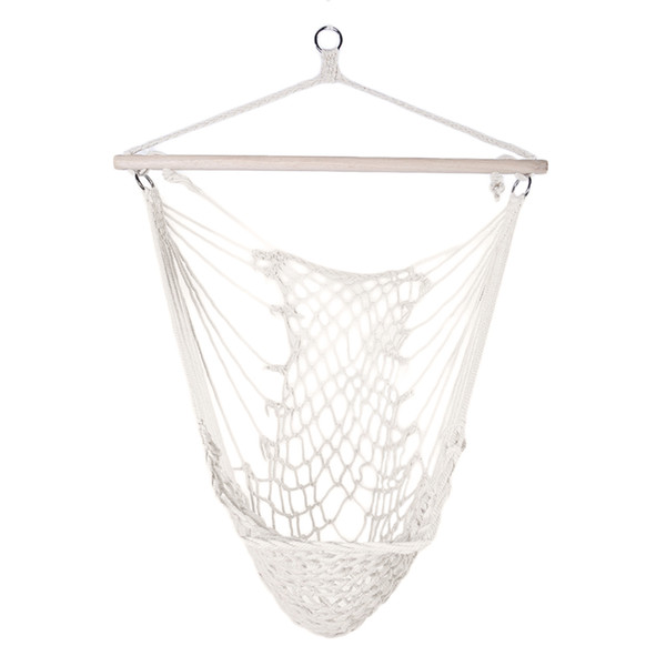 Camping Hammock Cotton Hanging Rope Air Sky Chair Swing beige Color