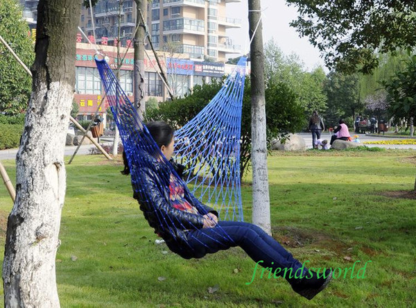 Free Shipping 50 pcs/lot Summer Lightweight Nylon meshy hammock light and portable Single Max Load 100KG 270*80 Cm Mix Color