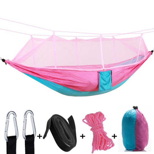 Portable Hammock With Mosquito Net Single-person Hammock Hanging Bed Foldable Travel Hammock 260x140cm Fast Shipping