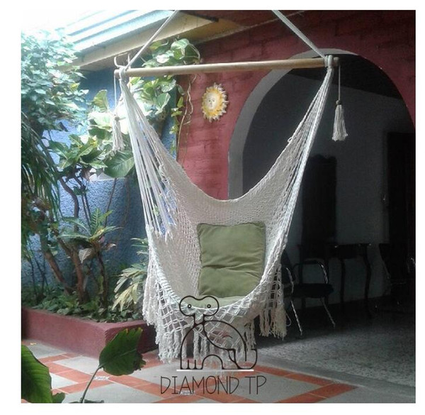 Cotton rope swing chair Home Decoration Outdoor Furniture Mesh Swing Leisure Hanging Chair Hanging Basket INS Home Wind Cotton Rope Swing