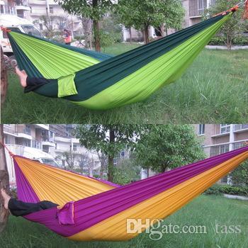 Free Shipping Portable Parachute Camping Outdoor Double person HAMMOCK very soft 260*140CM Max Loading 150KG