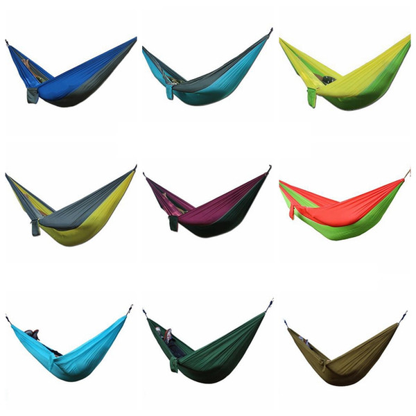 Outdoor Hammock 275*140cm Parachute Portable Nylon Safe Parachute Travel Hiking Backpacking Camping Hammock Swing 36 Colors OOA1861