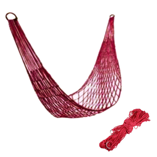 Wholesale- Top Grand 1Pc Hammock Hamaca Portable Garden Outdoor Camping Travel furniture Mesh Hammock Swing Sleeping Bed Nylon HangNet