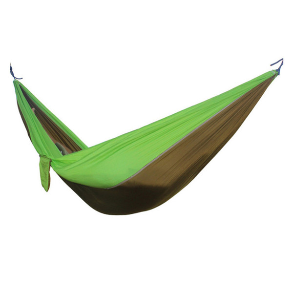 2 People Portable Parachute Hammock for outdoor CampingCamel with fruit green side 270*140 cm