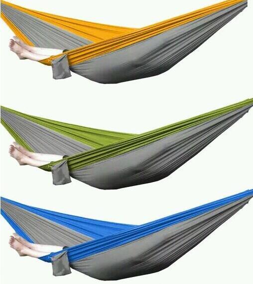 100pcs Free Shipping Outdoor or Indoor Parachute Cloth Sleeping Hammock Camping Hammock high quality multicolor
