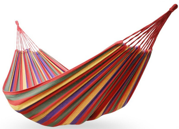 Cheapest ! Wholesale 280*150cm Hammock hamac outdoor Leisure bed hanging bed double sleeping canvas swing hammock camping Una hamaca