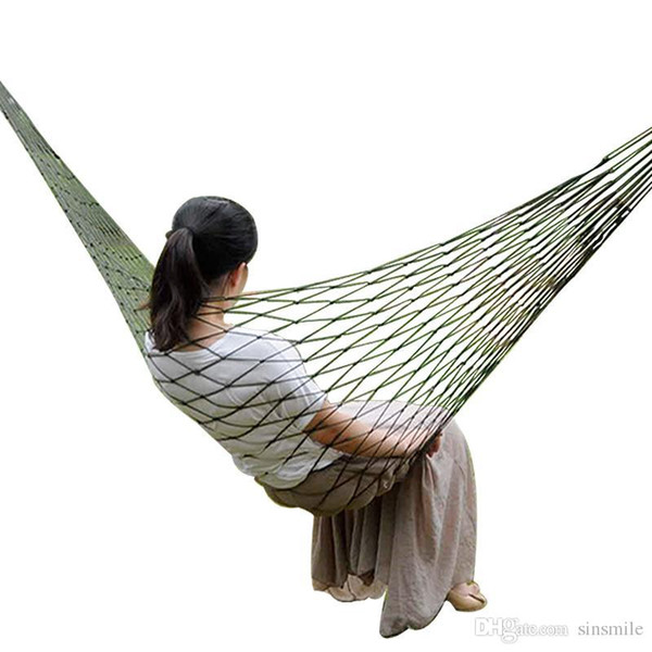 Wholesale- Portable Garden Nylon Hammock swingHang Mesh Net Sleeping Bed hamaca for Outdoor Travel Camping hamak blue green red hamac