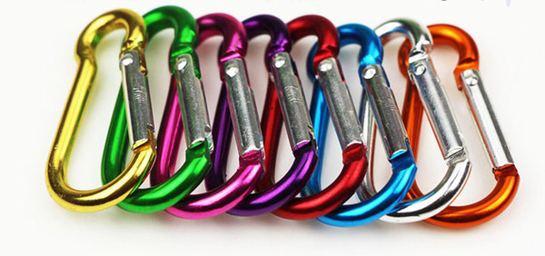 Carabiner Hammock Buckle Snap#4#5Hook Hanger Keychain Hiking Camping Colorful Aluminum Spring Carabiner Ring Solar Bag Buckle Outdoor Hangin