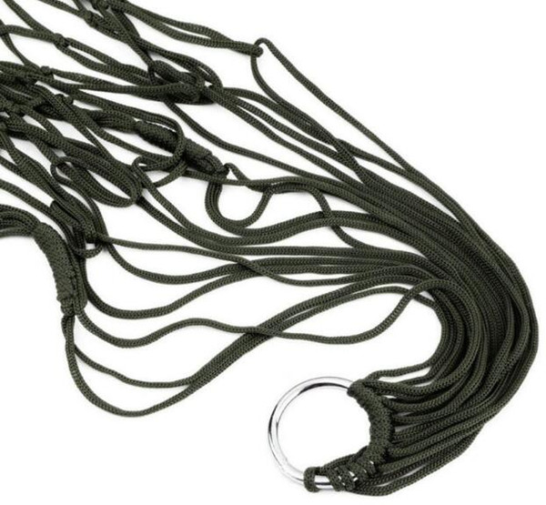2018 New Arrival portable outdoor thickening nylon rope camping hammock Simple single Summer Lightweight Nylon meshy hammock