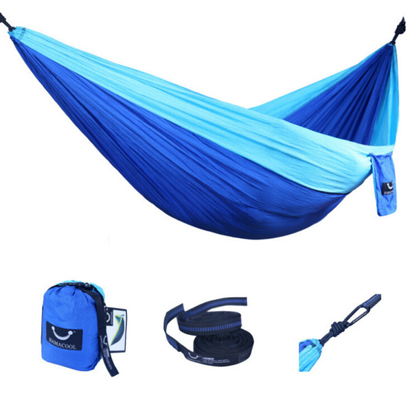 Portable Nylon Single Person Hammock 220*90cm Parachute Parachute Fabric Hammock For Travel Hiking Backpacking Camping Hammock