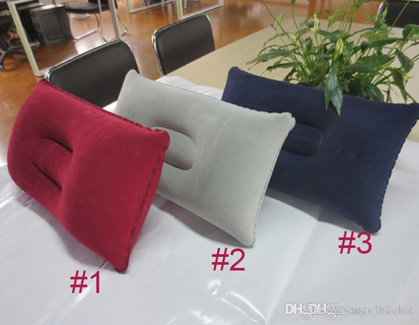 New Outdoor Portable Folding Air Inflatable Pillow Double Sided FlockingCushion for Nap Sleep Picnic Travel tools