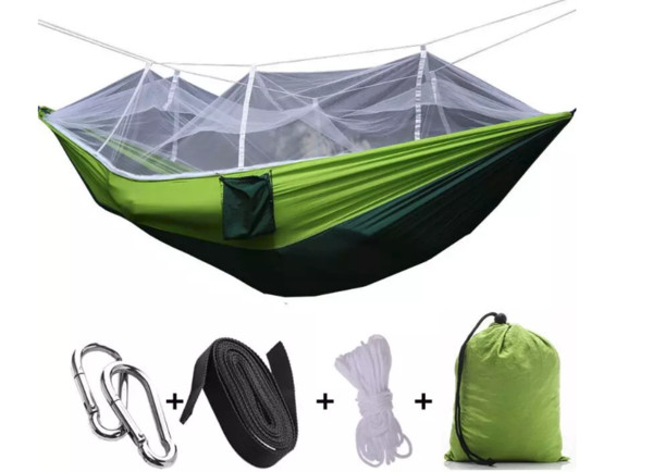 Outdoor Hammocks Portable Hammock With Mosquito Net Hammock Hanging Bed Folded Into The Pouch For Travel Camping