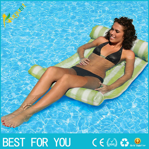 New hot Stripe Water Hammock Lounger Pool Float Inflatable Air Mattress Swimming Pool Equipment Swimming Accessories
