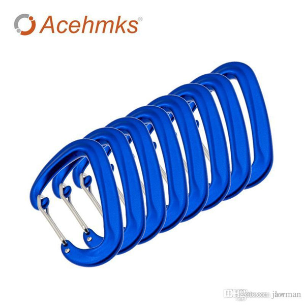 Acehmks 2PcsOutdoor multi colors Safety Buckle With Lock Aluminium Alloy Climbing Button Carabiner Camping Hiking Hook Ring