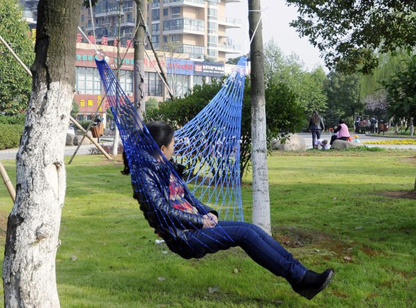 50 pcs/lot Summer Lightweight Nylon meshy hammock light and portable Single Max load 100KG 270*80 cm mix color Free Shipping