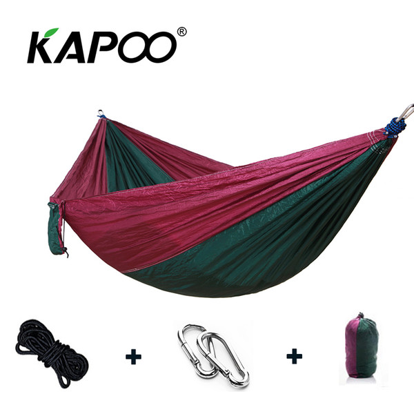 Portable Parachute Single Double Hammock Outdoor Furniture Picnic Mat Camping Hammock Outdoor Soft Bed Swing Chair