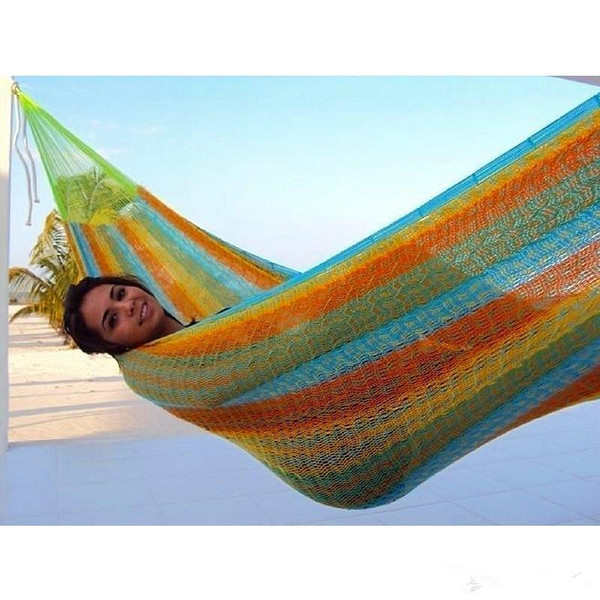 Wholesale- 2016 Double Hammock Camping Survival Hammock 300*200cm Parachute Cloth Portable Double Person outdoor Leisure Yoga Tent Hammock