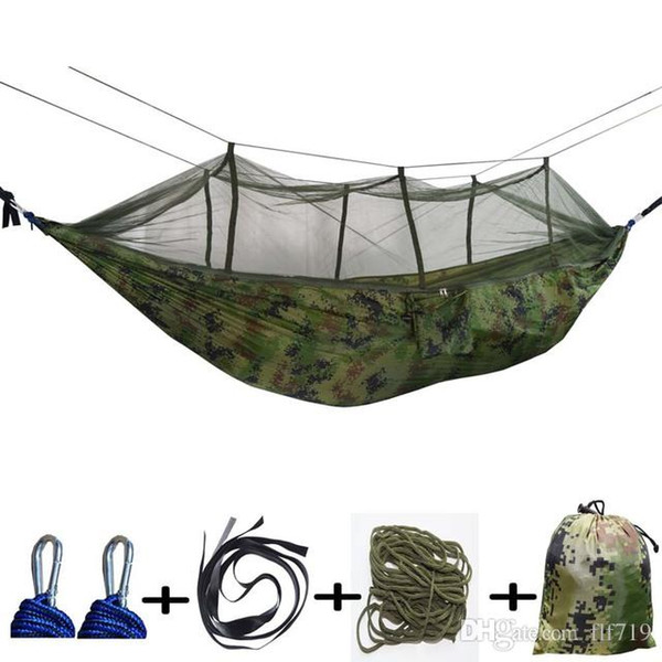 Mosquito Net Hammock 12 Colors 260*140cm Outdoor Parachute Cloth Field Camping Tent Garden Camping Swing Hanging Bed