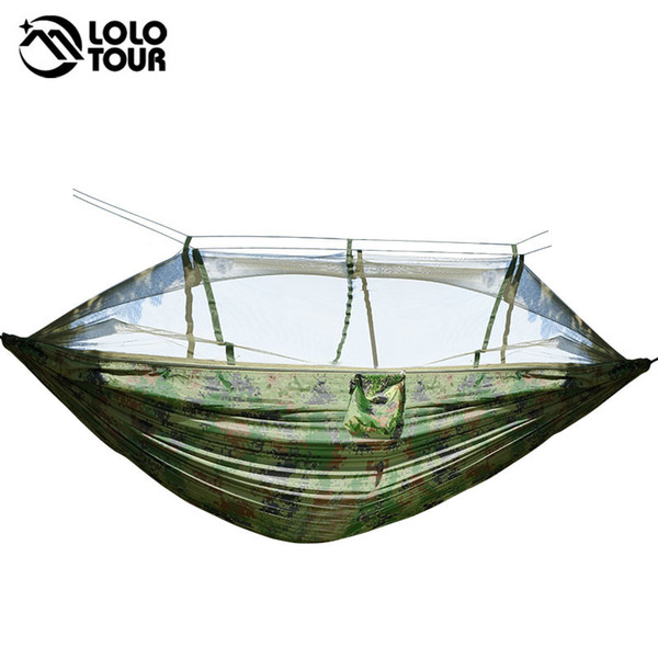 Camouflage Anti-Mosquito Hammock High Quality Durable Outdoor Survival Hamak Can Hold 1-2 Person Hanging Swing Sleeping Tree Bed