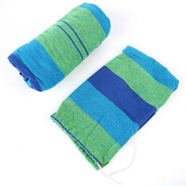 OUTAD Canvas/Nylon Outdoor Hammock Swing Garden Camping Hanging Sleeping Hammock Canvas Bed With Blue Scheme Sack