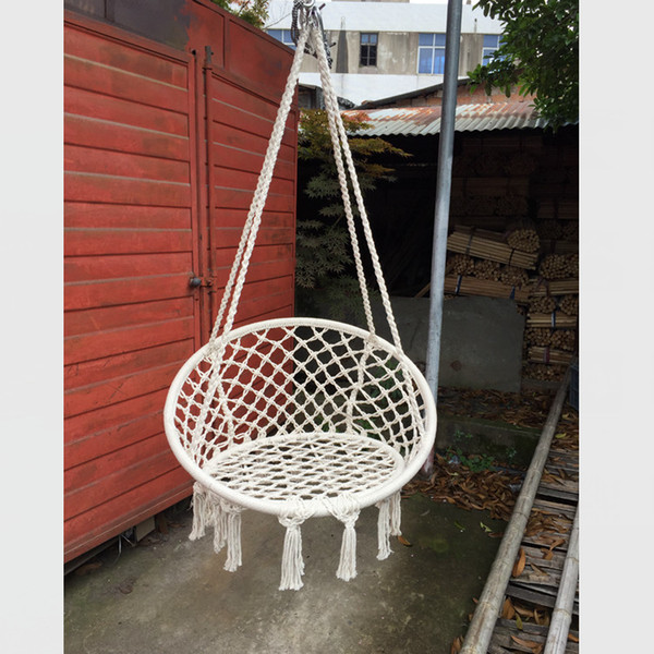 Nordic Style Round hammock outdoor indoor bedroom children swing bed kids adult Swinging hanging single chair hammock furniture