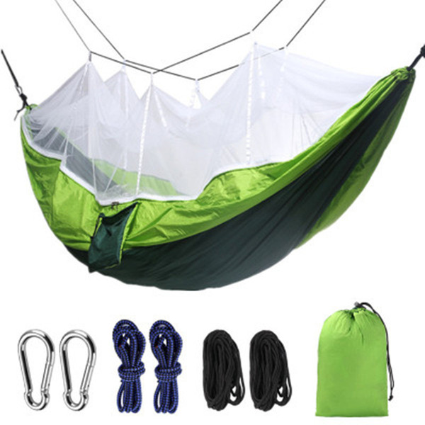 260*140cm Mosquito Net Hammock 12 Colors Outdoor Parachute Cloth Field Camping Tent Garden Camping Swing Hanging Bed Against Mosquitoes