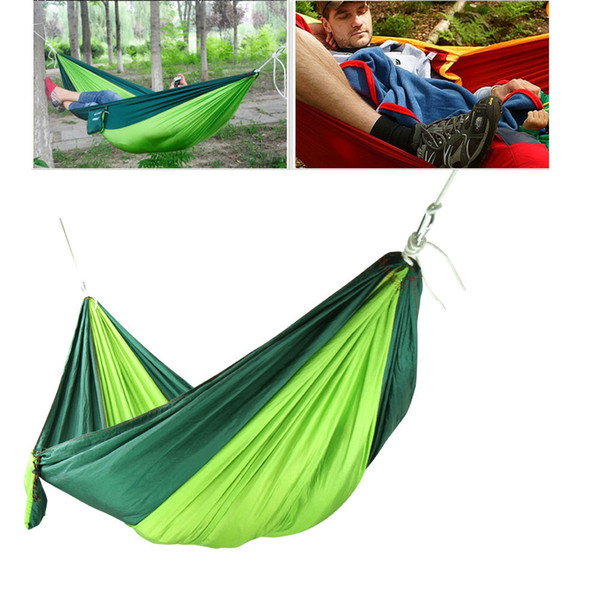 36 Colors 230*9cm Nylon Single Person Hammock Parachute Fabric Hammock For Travel Hiking Backpacking Camping Hammock Swing Bed AAA501