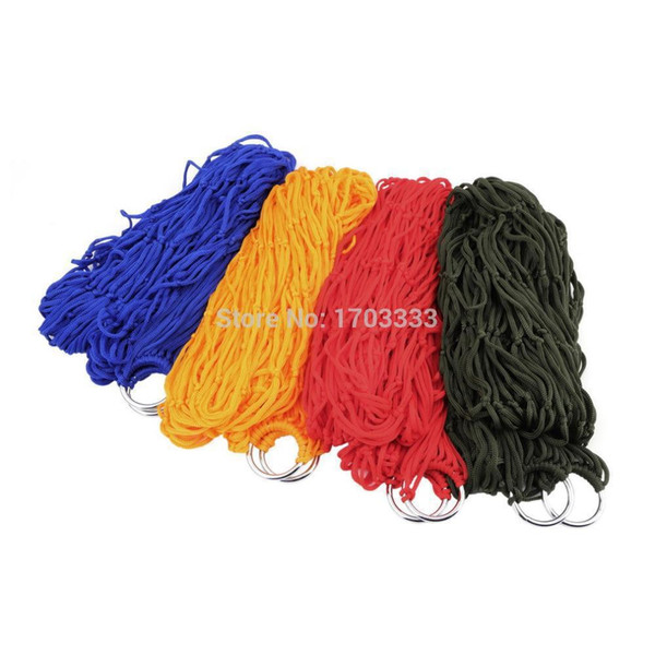 2016 New Arrival portable outdoor thickening nylon rope camping hammock Simple single Summer Lightweight Nylon meshy hammock