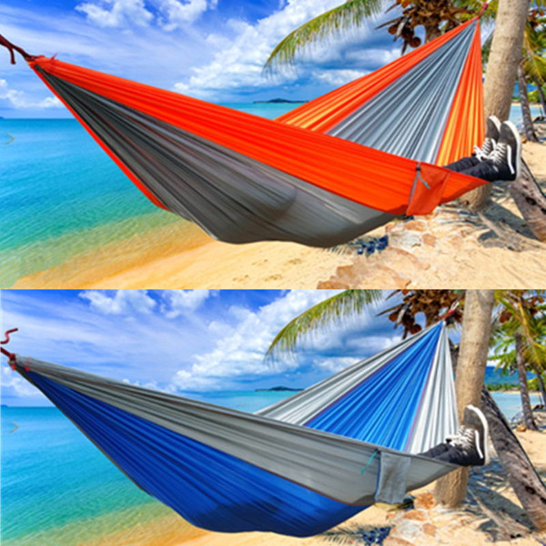 17 colors Portable Hammock Double Person Camping Survival garden hunting Leisure travel furniture Parachute Hammocks 270*140 cm