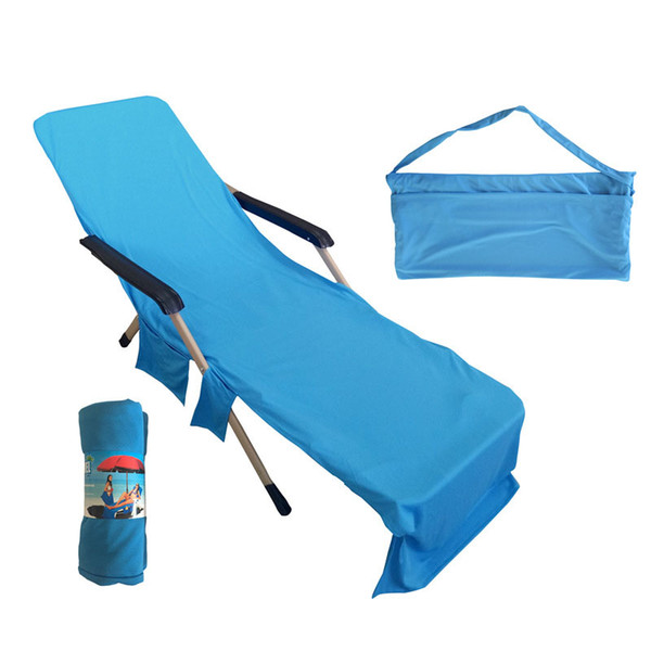 Top Quality !Chair Beach Towels Sun Lounge Chair Cover With Tote Bag Large Pocket Poolside Garden Leisure Garden Beach Towels Serviette