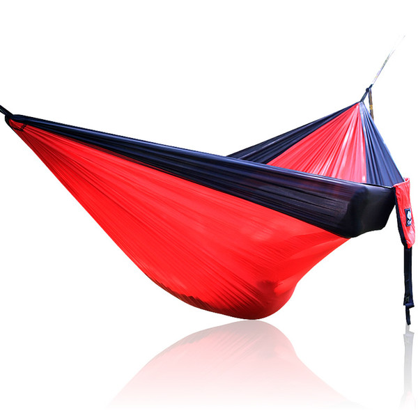 Black Red Black Nylon Hammock 3m*2m Outdoor furniture Big size Double Two person Hammocks