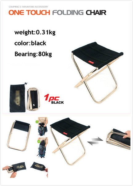 2018 Barbecue Bench Folding stool Outdoor Mini Folding Chair 7075 Aluminum Alloy Fishing Chair Portable Trainer Camping Camphor