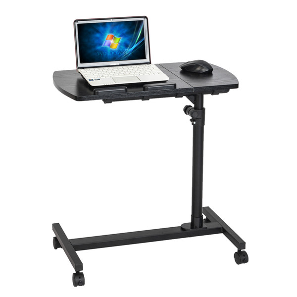 Desk Laptop Cart Rolling Computer Table Notebook Stand Tray Adjustable w/ Wheel