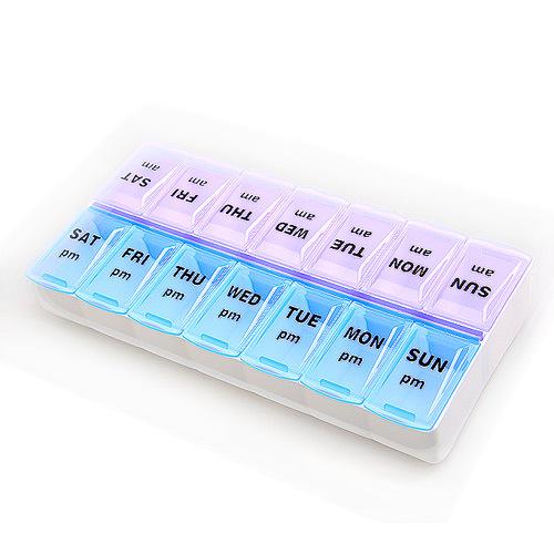 Fourteen Grid Double Row Plastic Box, Creative Mini Box, Super Mini Portable Medicine Box.