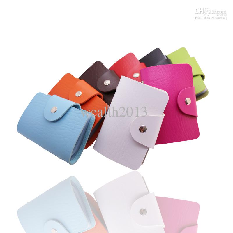 Synthetic Leather Credit Card Holder 10 Colors 24pcs cards capacity Credit card Wallet Hot on Sale Free Shipping By fast express