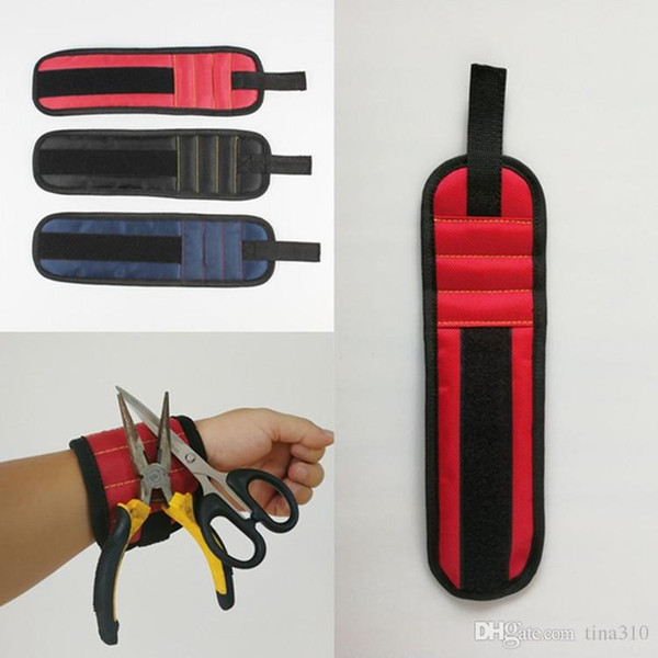Two Magnetic Wristband Pocket Tool Belt Pouch Bag Screws Holder Holding Tools Magnetic bracelets Practical strong Chuck wrist Toolkit IB626