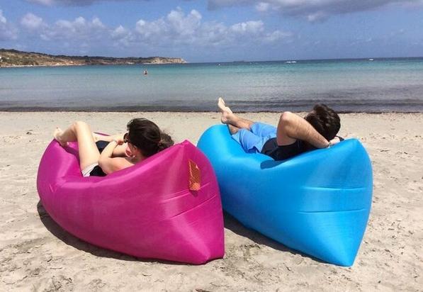 Lazy Inflatable Sofa Camping Outdoor Air Sleep Sofa Banana Shape Beach Lay Bag Couch Portable Furniture Big Living Room Bed Sofa