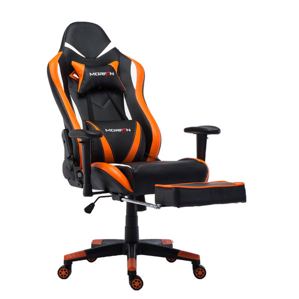 Game Chair Ergonomic Backrest and Seat Height Adjustment with Pillows Recliner Swivel Rocker Headrest and Lumbar Tilt E-Sports Chair