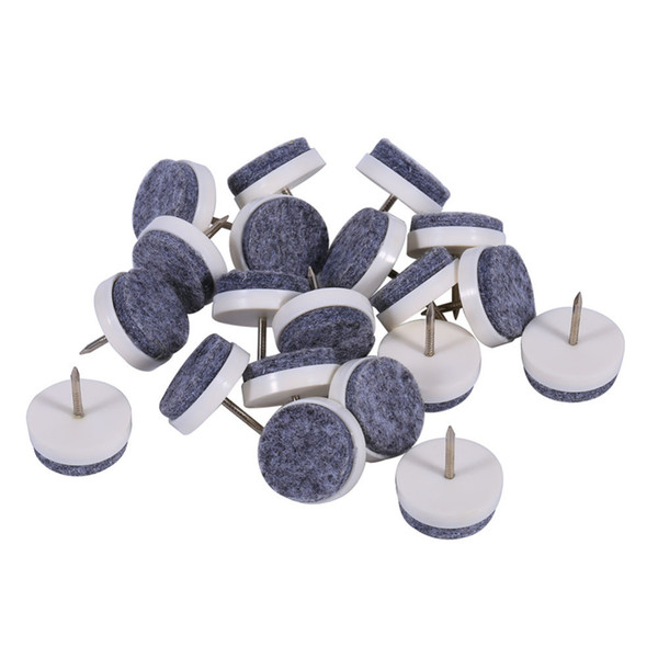 White Felt Pad Skid Glide for Wooden Furniture Table Sofa Chests Dressers Leg Floor Mat DIY Nail Circular Protectors
