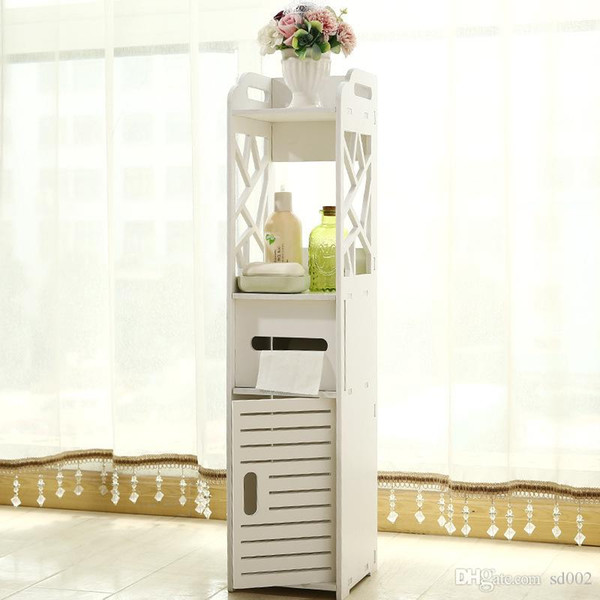 Pratical Storage Cabinet Hollow Out Design Toilet Side Cupboard Paris Eiffel Tower Pattern Bathroom Furniture Hot Sale 41nf ii