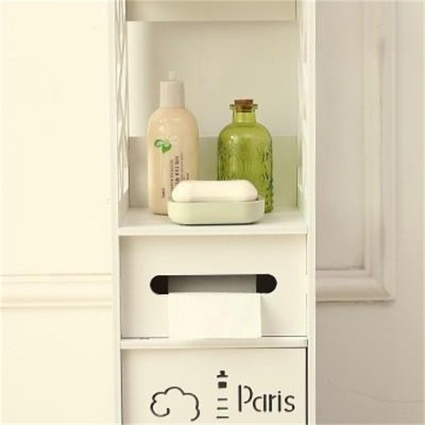 Multi Function Storage Cabinet Paris Eiffel Tower Pattern Toilet Side Cupboard Large Space Eco Friendly Novelty Portable 41nf cc