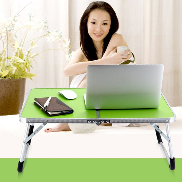 Laptop Double-Folding Computer Table Folding Computer Desk PC Laptop Table Writing Workstation Home Office Furniture