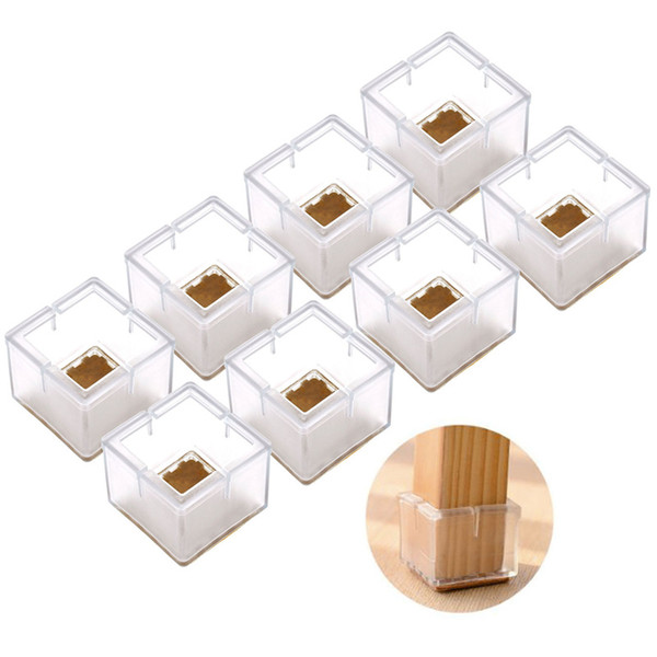 table feet pads 8pcs Square Silicone Leg Caps Sets Covers Socks Floor Protectors Furniture Chair Table Feet Pads Non-slip Prevent Scratches