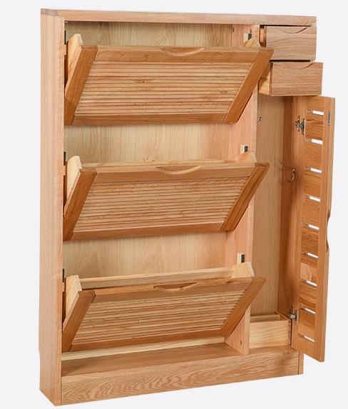 shoe racks Solid Wood Storage Shoe Rack Simple Modern Hall Cabinet Entrance Cabinet Shoe Cabinet Breathable shoebox 3layer