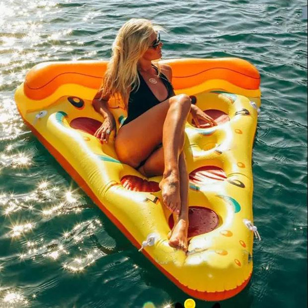 Retail Inflatable Pizza Float Swimming Water Tubes Inflatable Pizza Floats Tubes Toys Outdoor Sports Pool Pizza Mat Raft Lounge Seat
