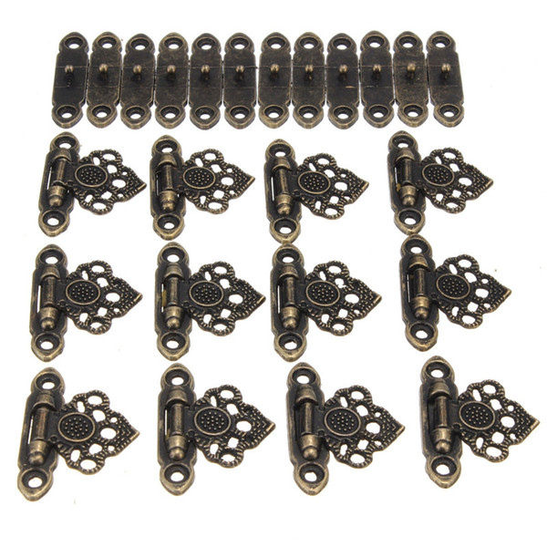 urniture Parts Furniture Frames High Quality 12X Antique antique and vintage style Decorate Brass Decorative Jewelry Gift Wooden Box Hasp...