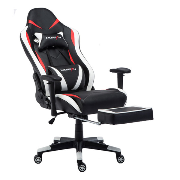 Game Chair Ergonomic Backrest and Seat Height Adjustment with Pillows Recliner Swivel Rocker Headrest and Lumbar Tilt E-Sports Chair(red)