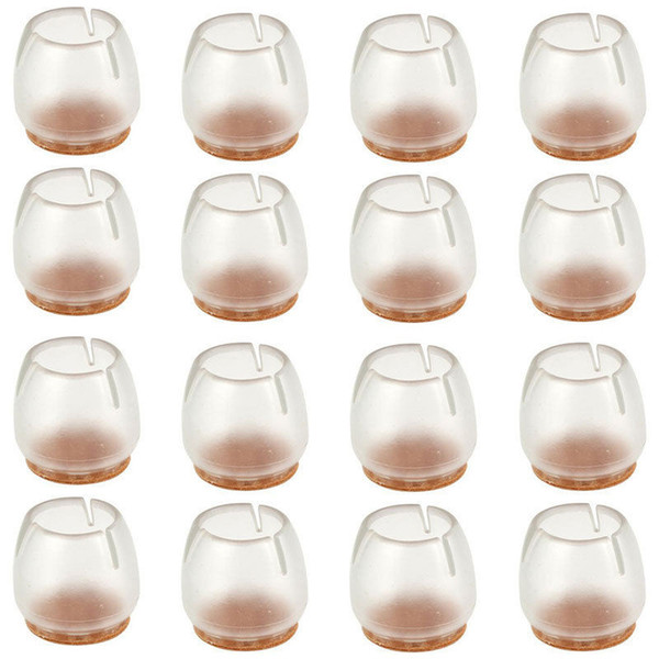 16pcs Silicone Chair Leg Caps Feet Pads Furniture Table Covers Socks Floor Protectors Round Bottom Non-Slip Cups Diameter 20mm